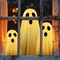 2 Pack Halloween Ghost Decorations with Witch Hat – 63” Spooky LED Light-Up Hanging Ghosts for Indoor & Outdoor Porch, Yard, Garden & Halloween Party Decor